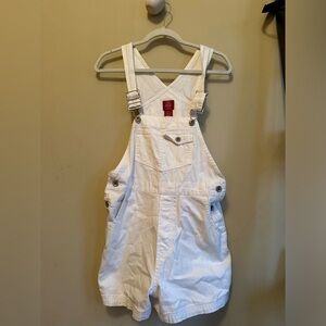 Vintage white overall shorts